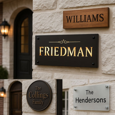 שלטי כניסה לבית פרטי – איך עיצוב נכון יוצר יוקרה, נוכחות ואופי