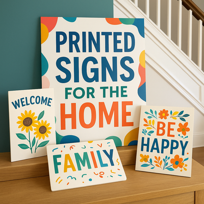 שלטים מודפסים לבית – בין צבעוניות לפרקטיות