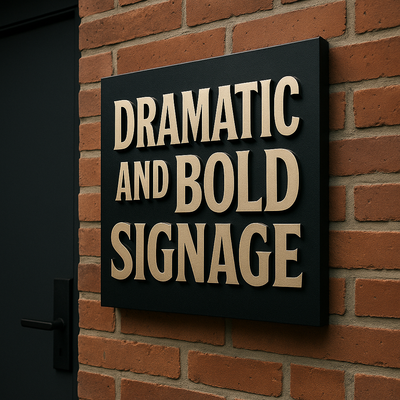 שלטים עם גופן בולט ודרמטי – טרנד טיפוגרפיה 2025