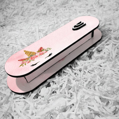 בית מזוזה מעץ דגם חד קרן ורוד