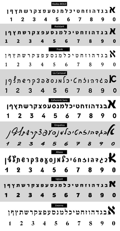שלט לדלת אותיות פרספקס בחיתוך צורני - גובה 5/10 ס"מ - כולל דבק דו צדדי