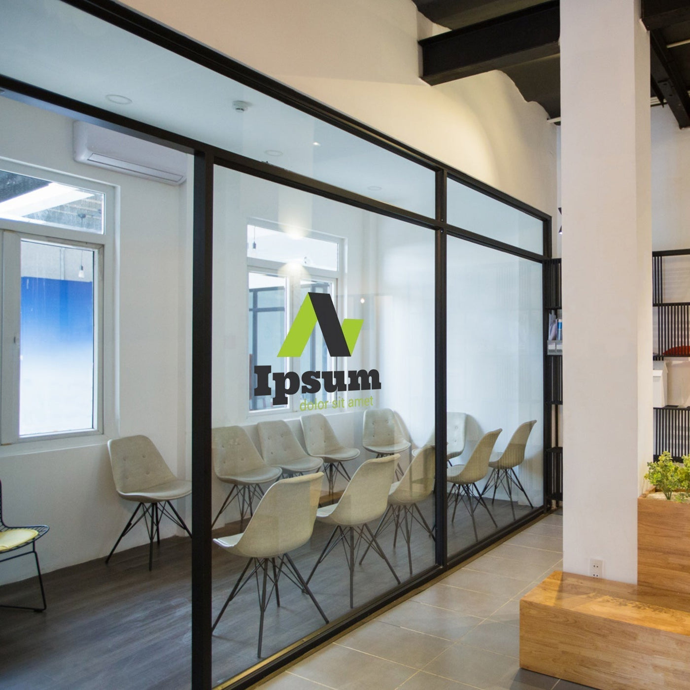 מדבקה שקופה לחלונות עם כל פרטי העסק במגוון גדלים החל מ - ₪49 - שלט לדלת